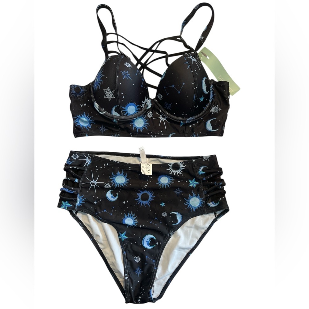 Celestial Black and Blue Bikini Set